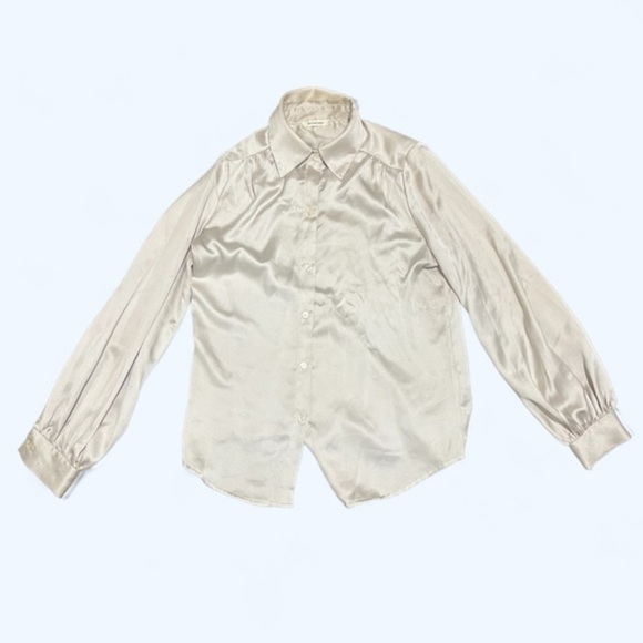 Tops - Max Studio Beige Off White Button Down Dress Shirt with Collar